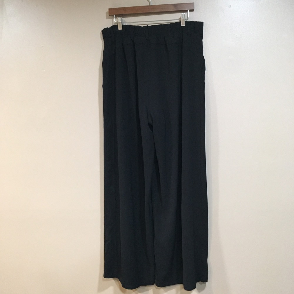Ododos High Waist Super Wide Leg Pants Womens XL Black Minimalist Modern Capsule - Picture 9 of 13